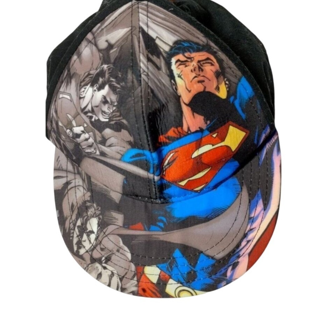 DC Comics Superman Hat Graphic Print Baseball Cap Kids Black